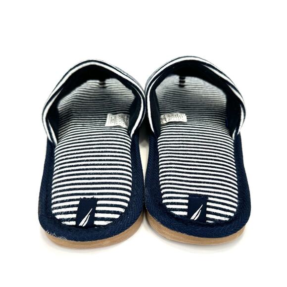 Nautica Livia Women Flip-Flop Sandal Sz 7 Navy White Stripes Embroidered Accent - Picture 6 of 12